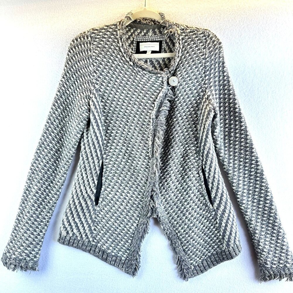 Angel of the North Cardigan Women Small Gray Wool Blend Langenlook Sweater Boho